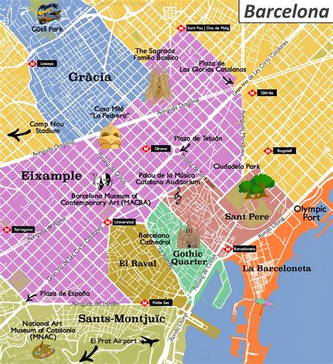 map of downtown barcelona spain.